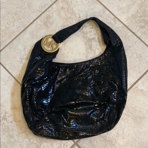 Michael Kors black skin shoulder bag - Picture 1 of 1